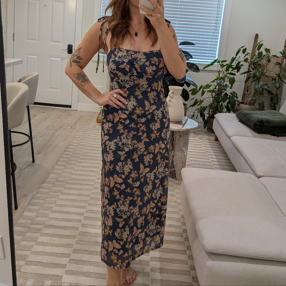 Floral Navy Blue Dress